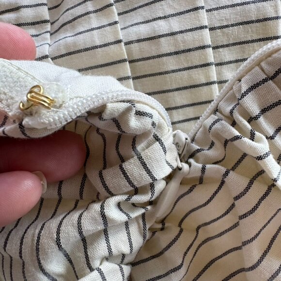 Dissh Ayla Cream Stripe Midi Dress Women’s Size 8 Cotton Summer Coastal Europe - Picture 9 of 15